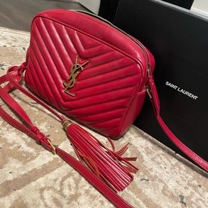 YSL CAMERA BAG quilted leather RED